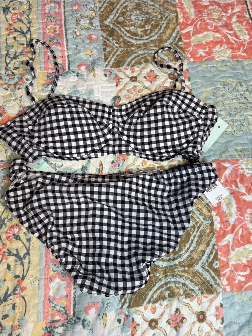 Ralph Lauren Black & White Gingham Bikini Set